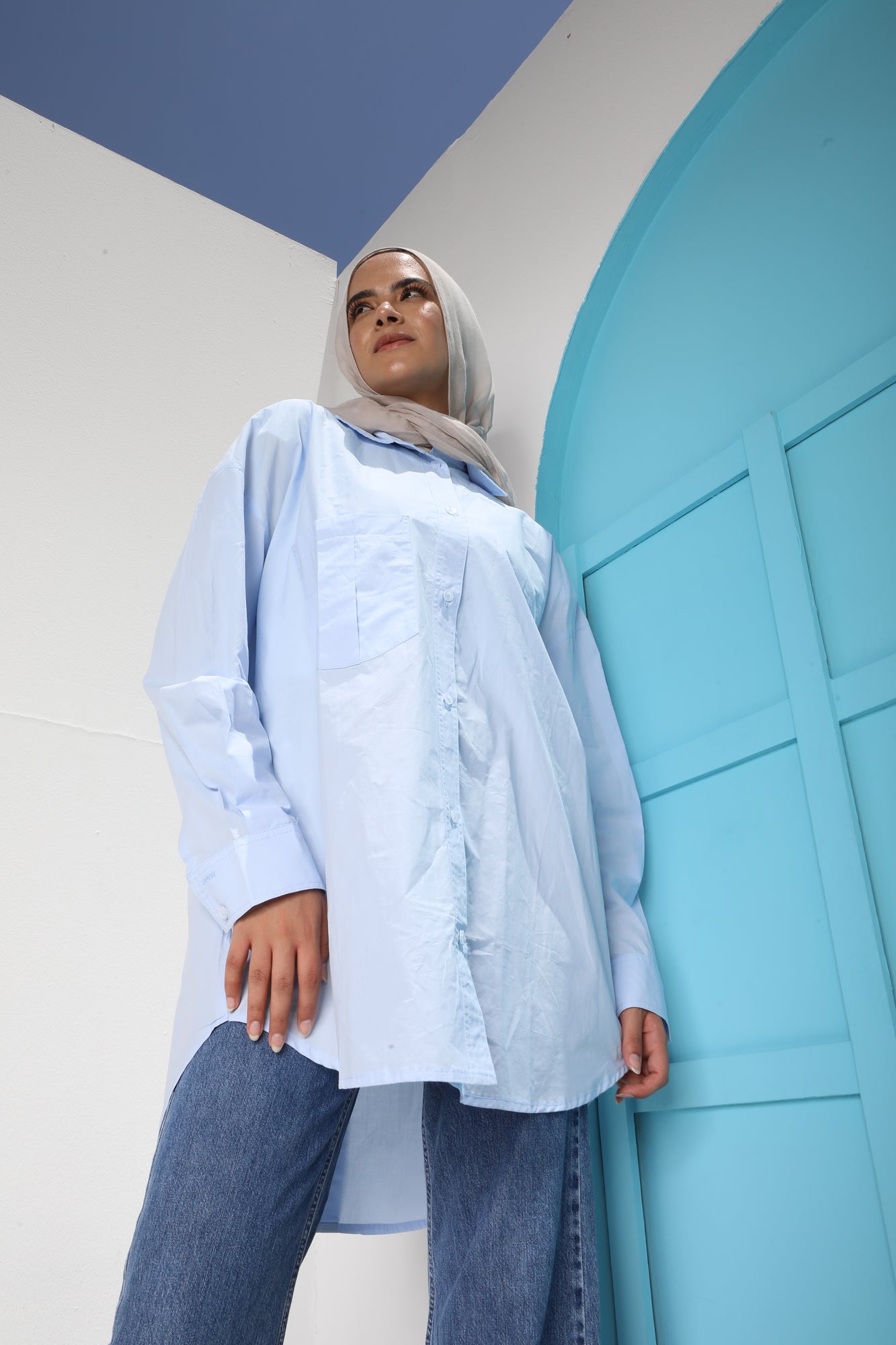 Chemise Poplin Cotton Baby Blue