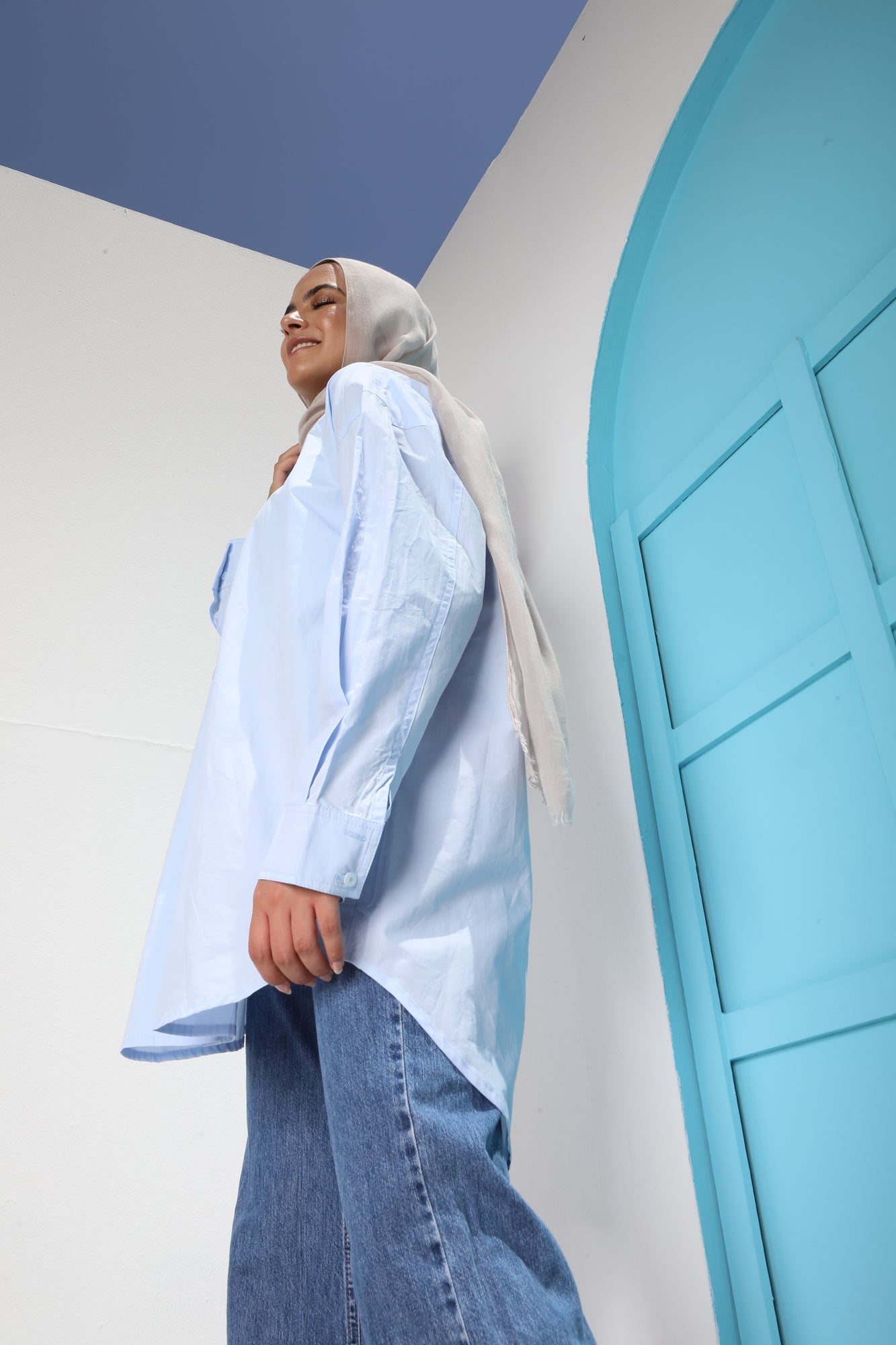 Chemise Poplin Cotton Baby Blue