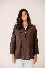 Essential Linen Chill Shirt BROWN