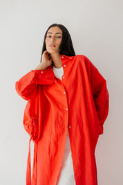 Luxe Linen Breeze Shirt RED