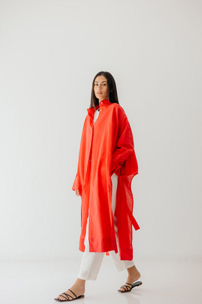 Luxe Linen Breeze Shirt RED