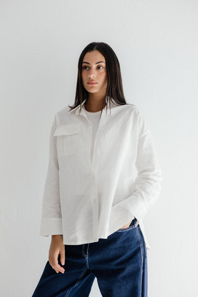 Essential Linen Chill Shirt WHITE