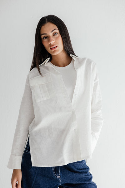 Essential Linen Chill Shirt WHITE