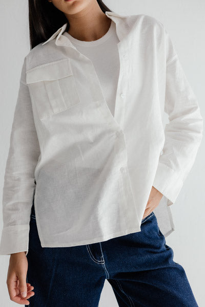 Essential Linen Chill Shirt WHITE