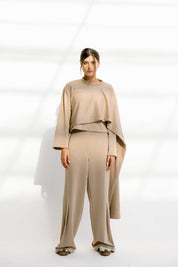 The drape top Beige