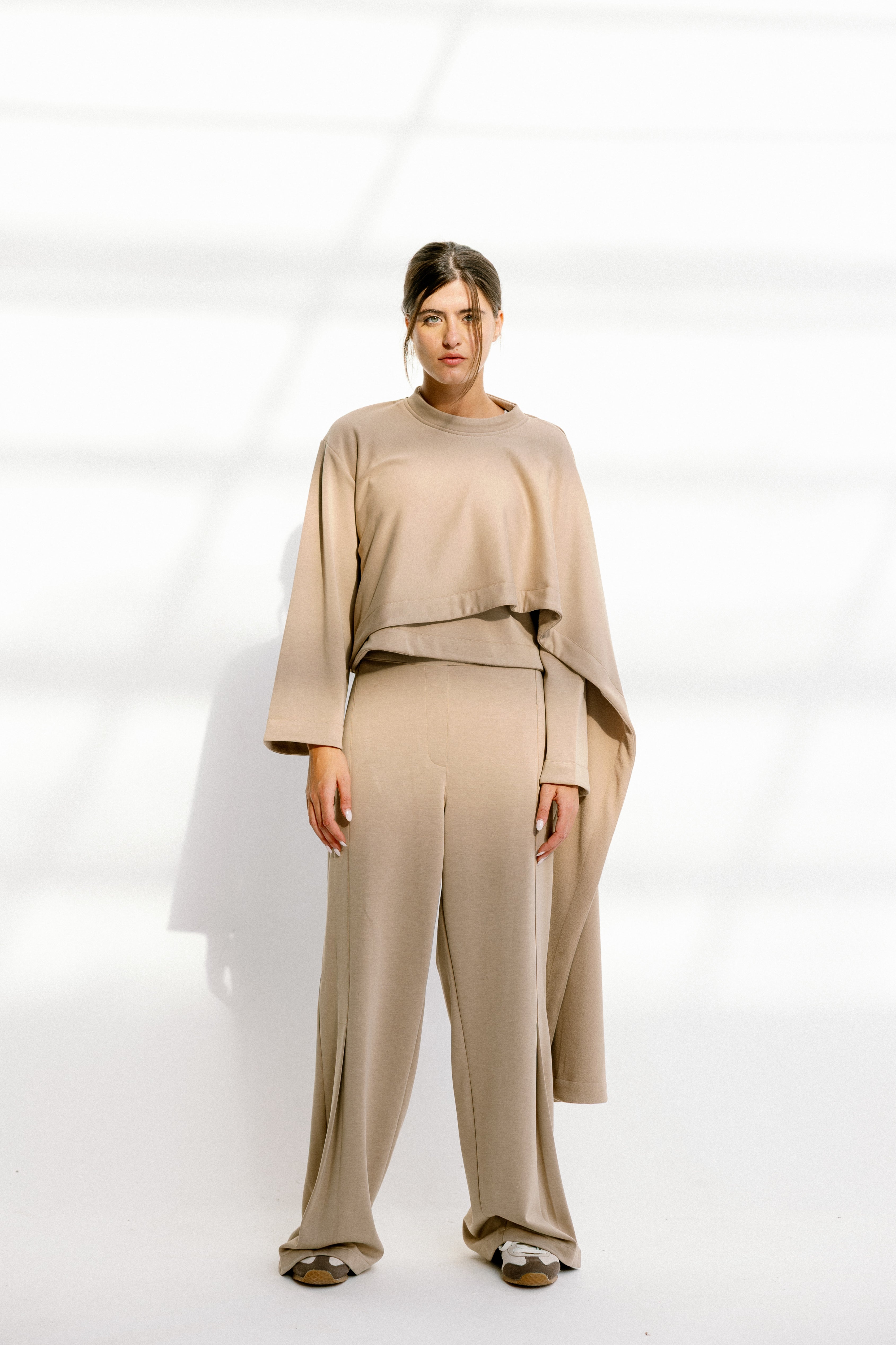 The drape top Beige