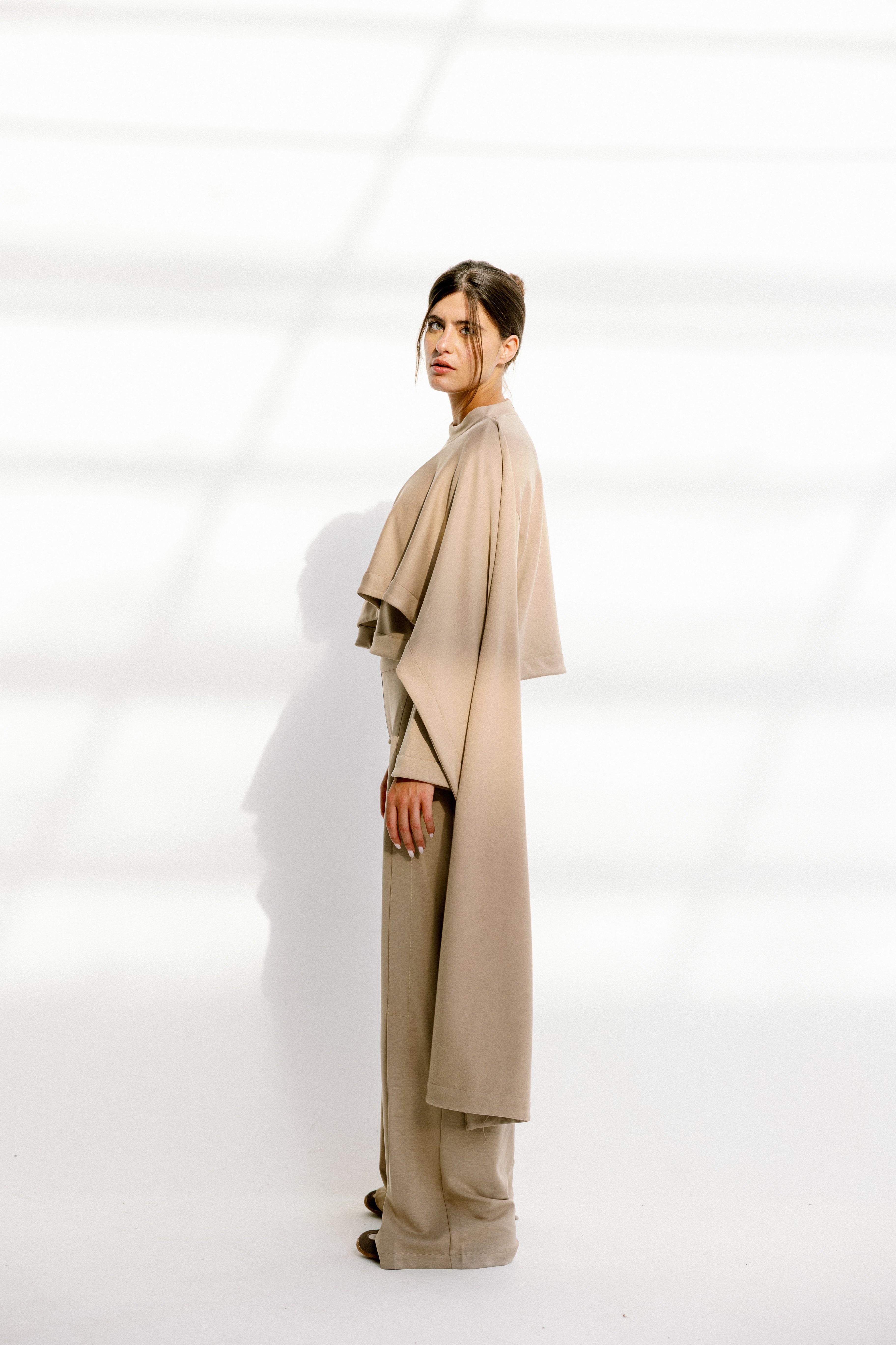 The drape top Beige