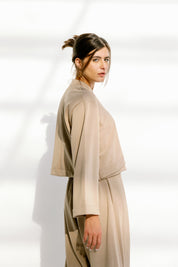 The drape top Beige