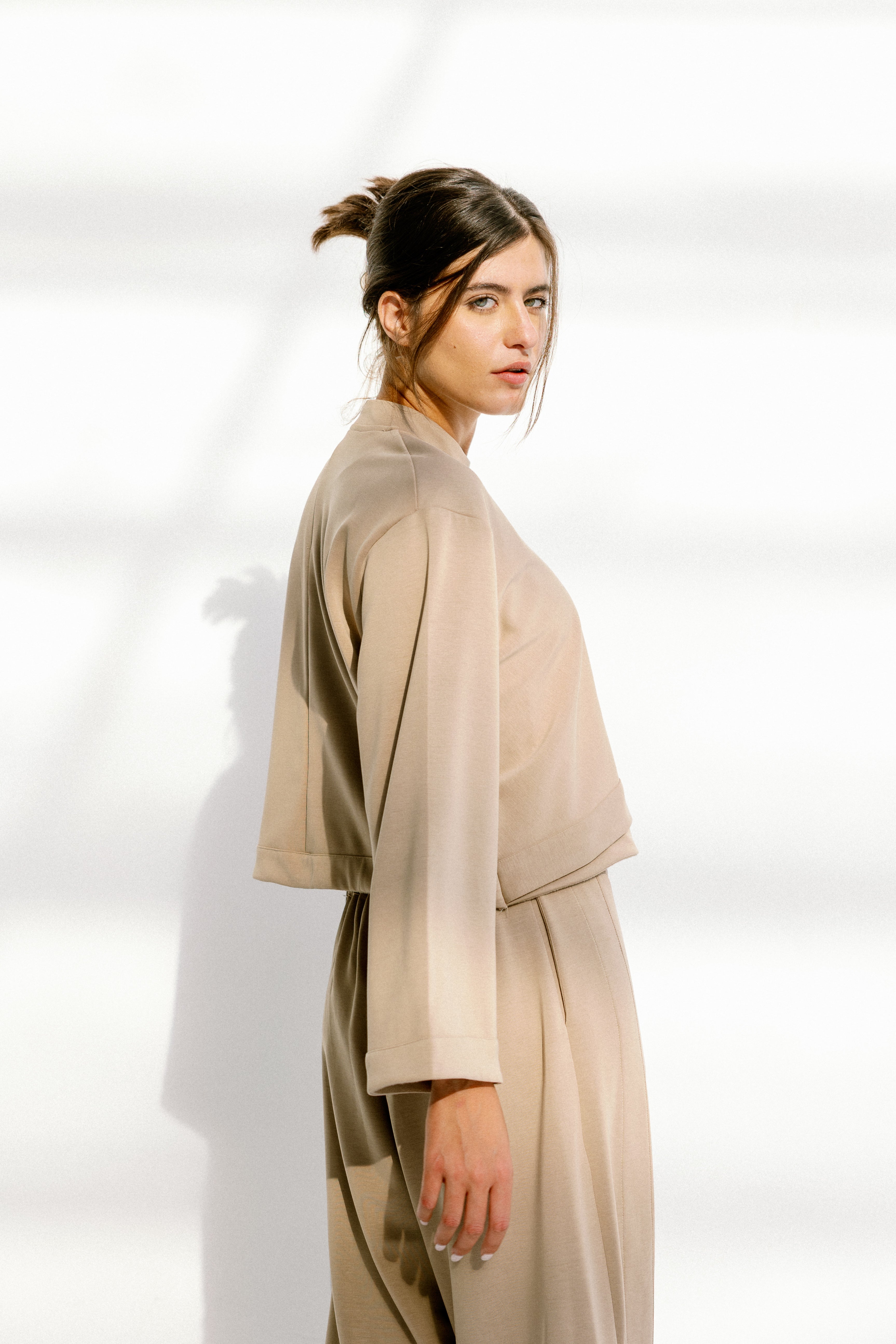 The drape top Beige