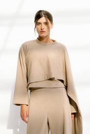 The drape top Beige