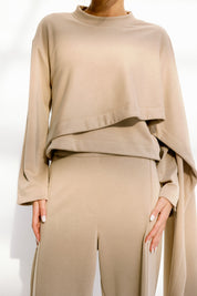 The drape top Beige