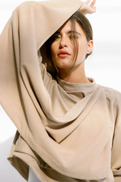 The drape top Beige