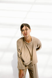 The drape top Beige