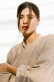 The drape top Beige