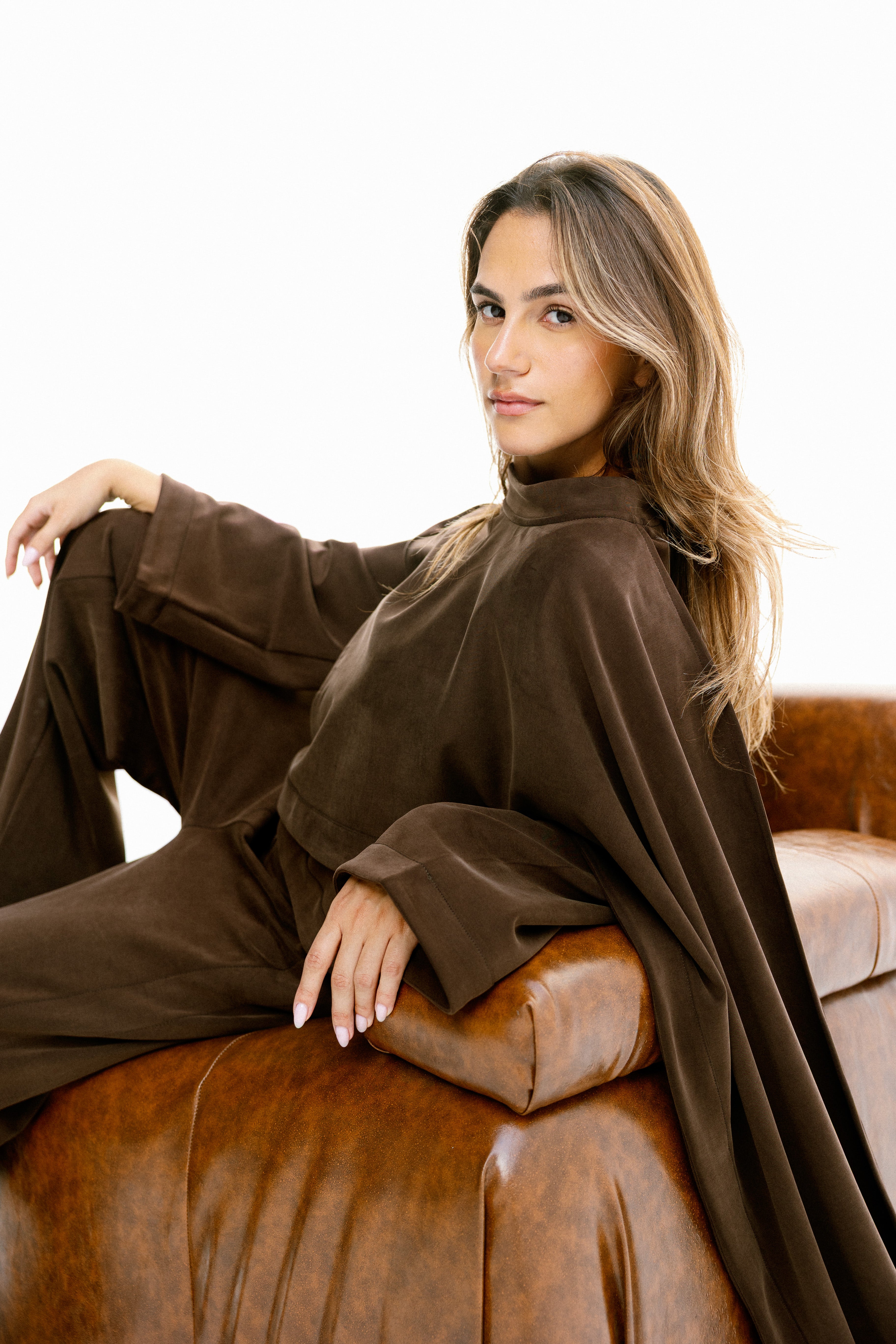 The drape top Brown
