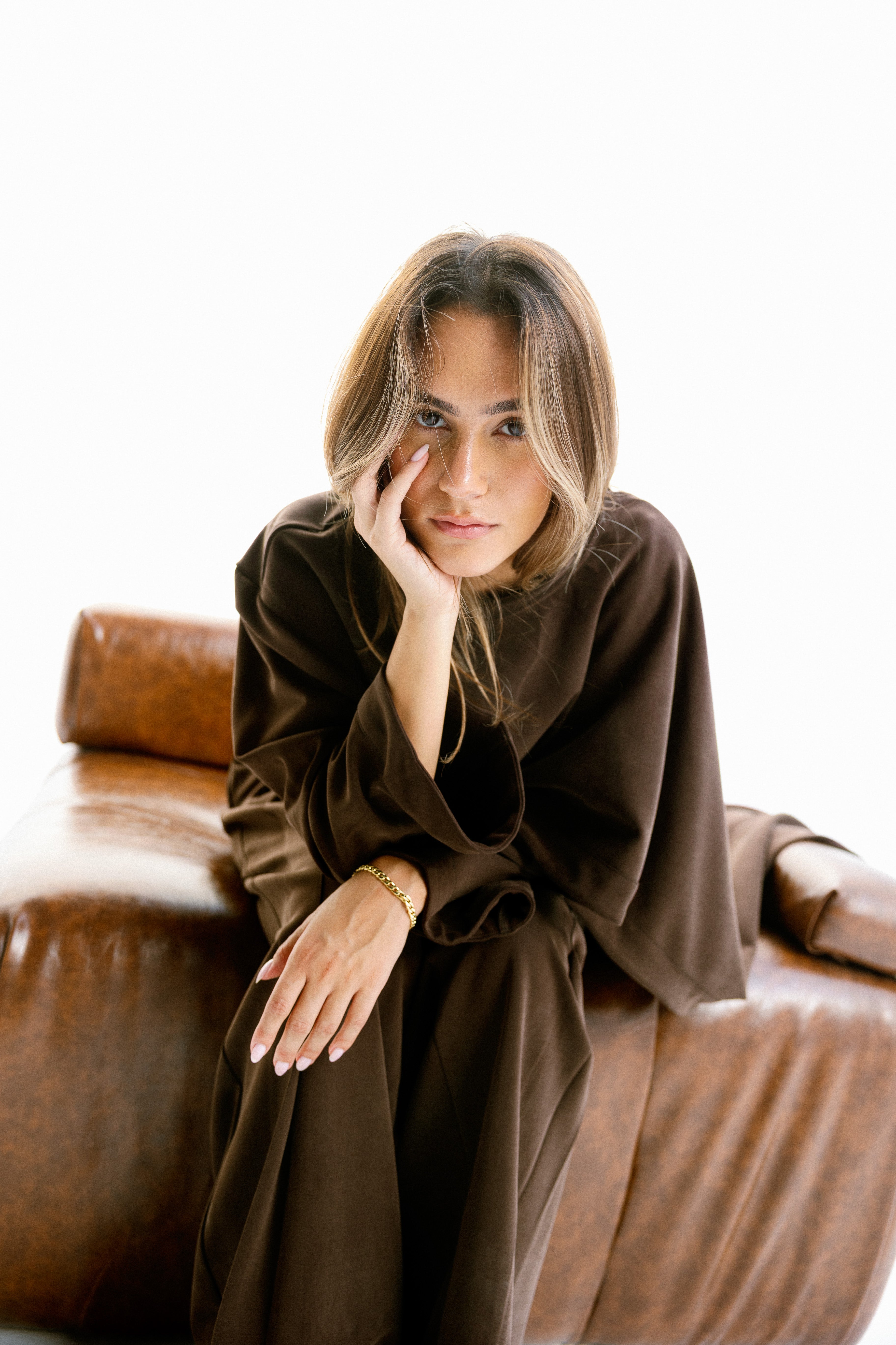 The drape top Brown