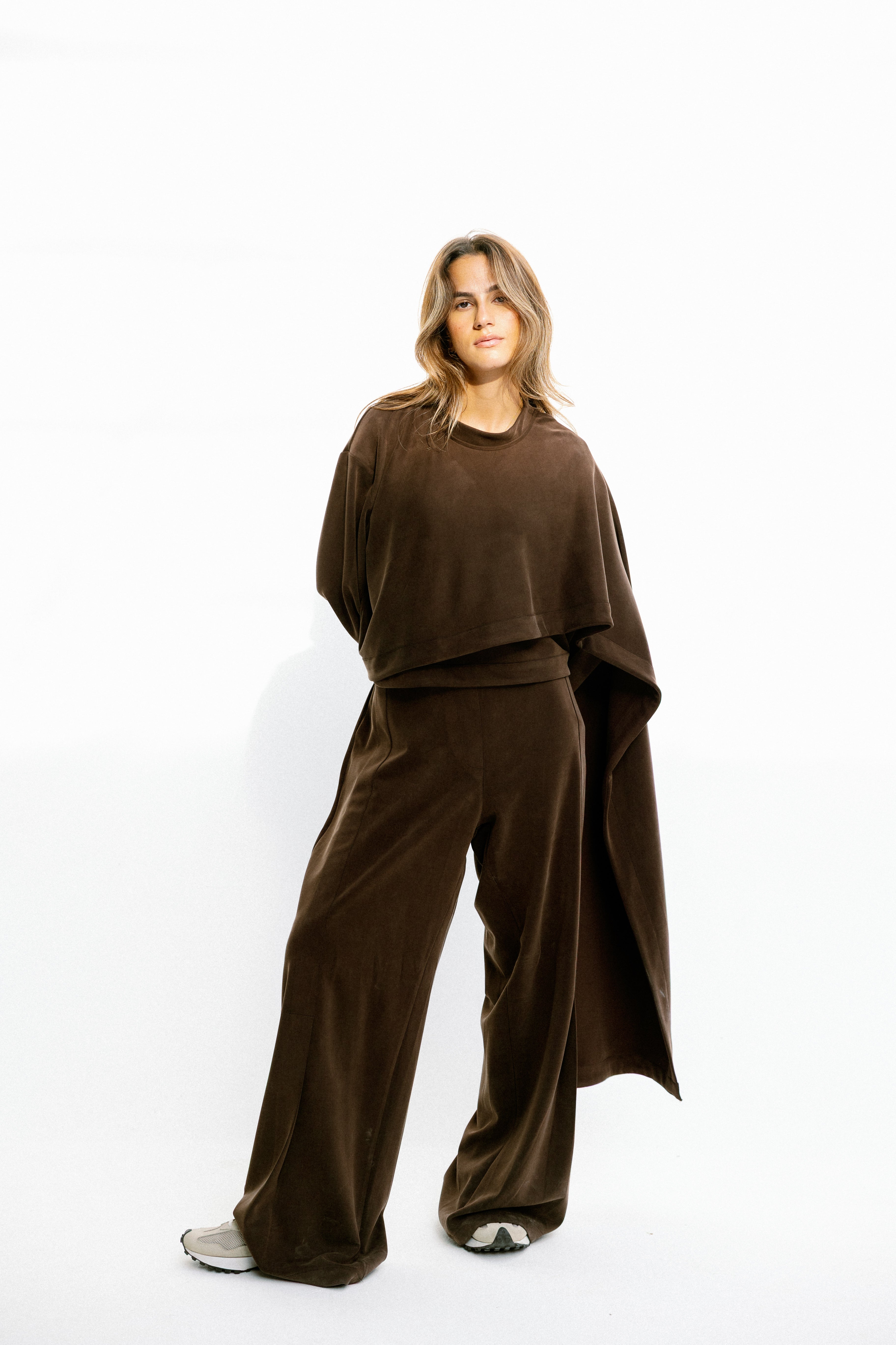 The drape top Brown