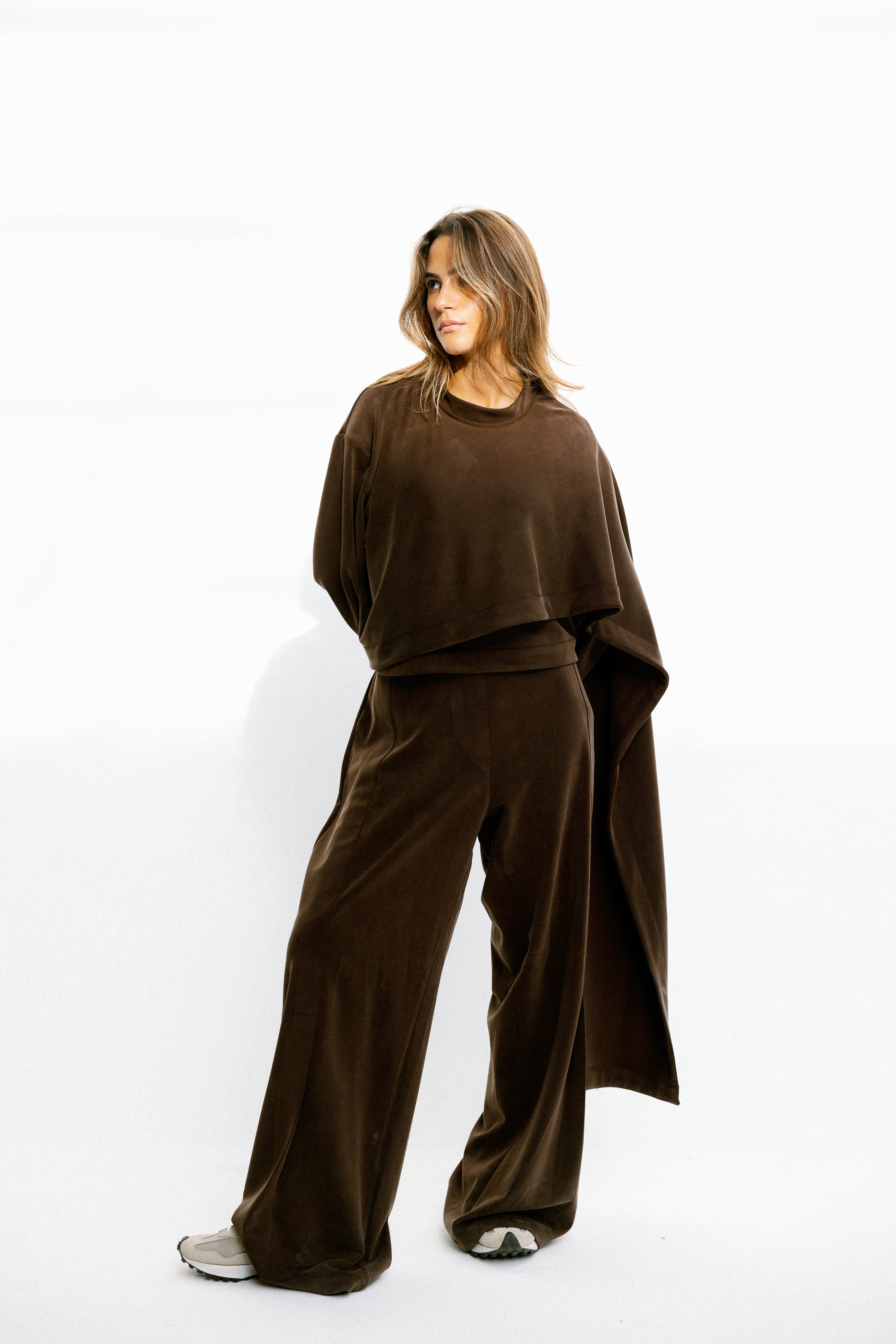 The drape top Brown