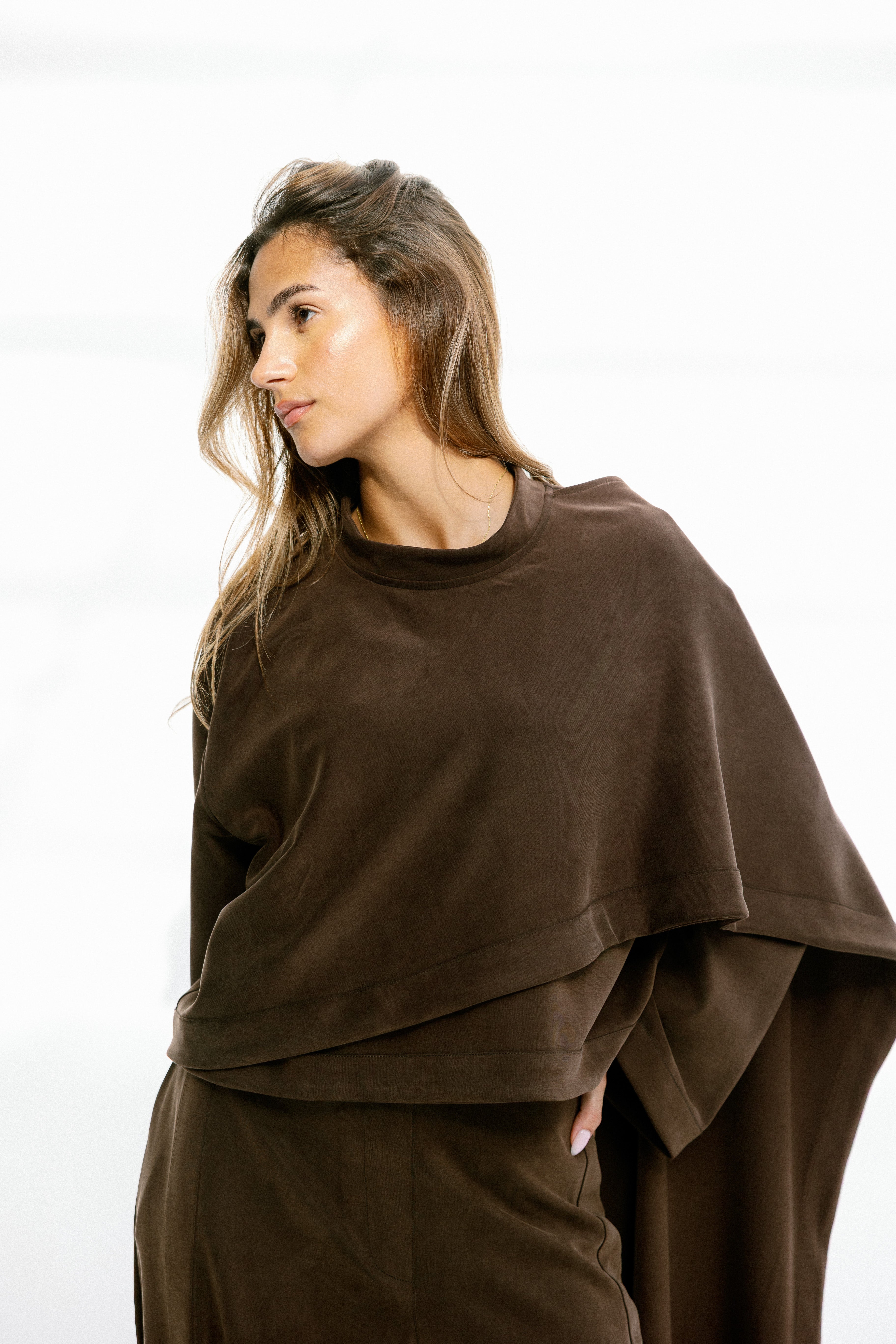 The drape top Brown