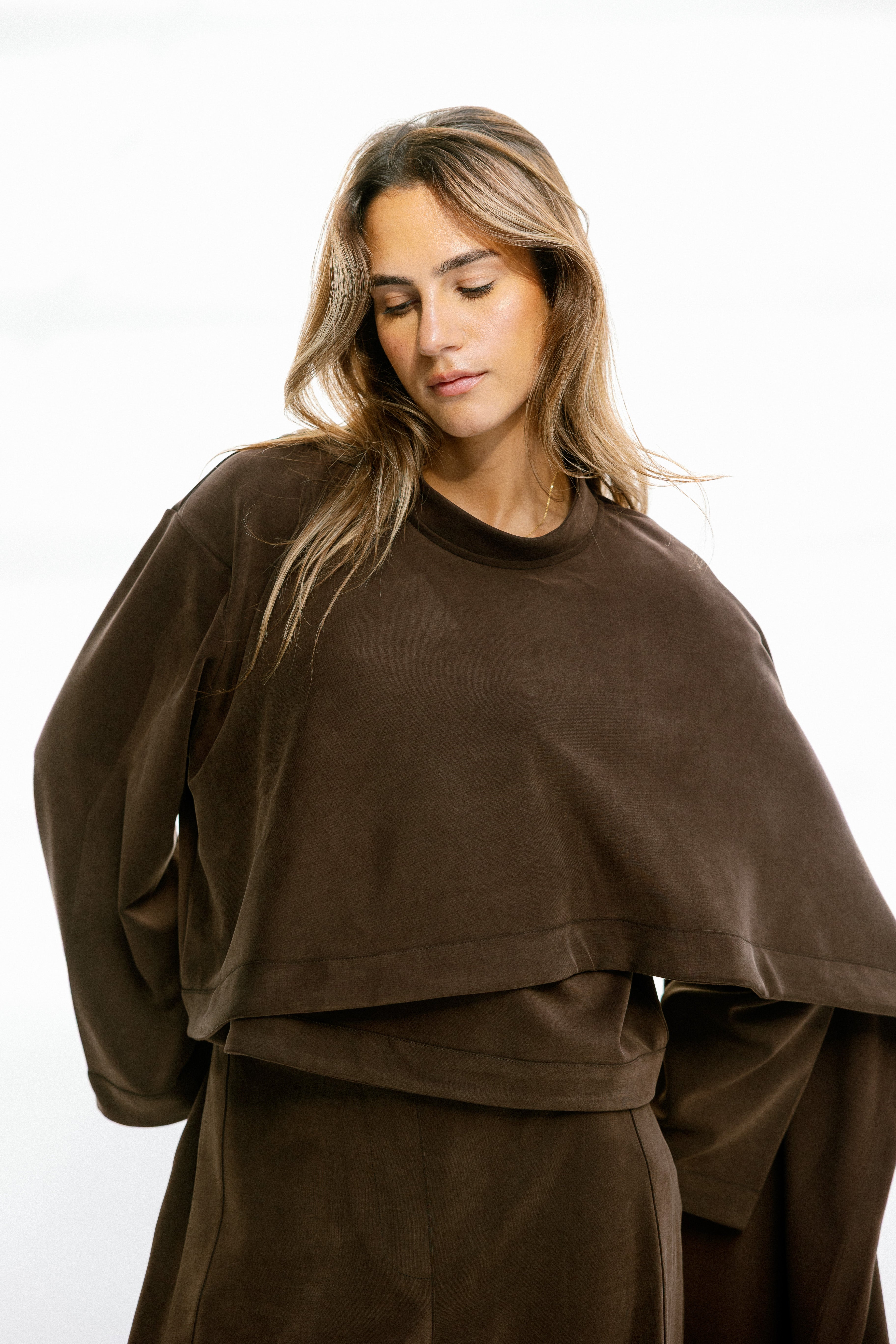 The drape top Brown
