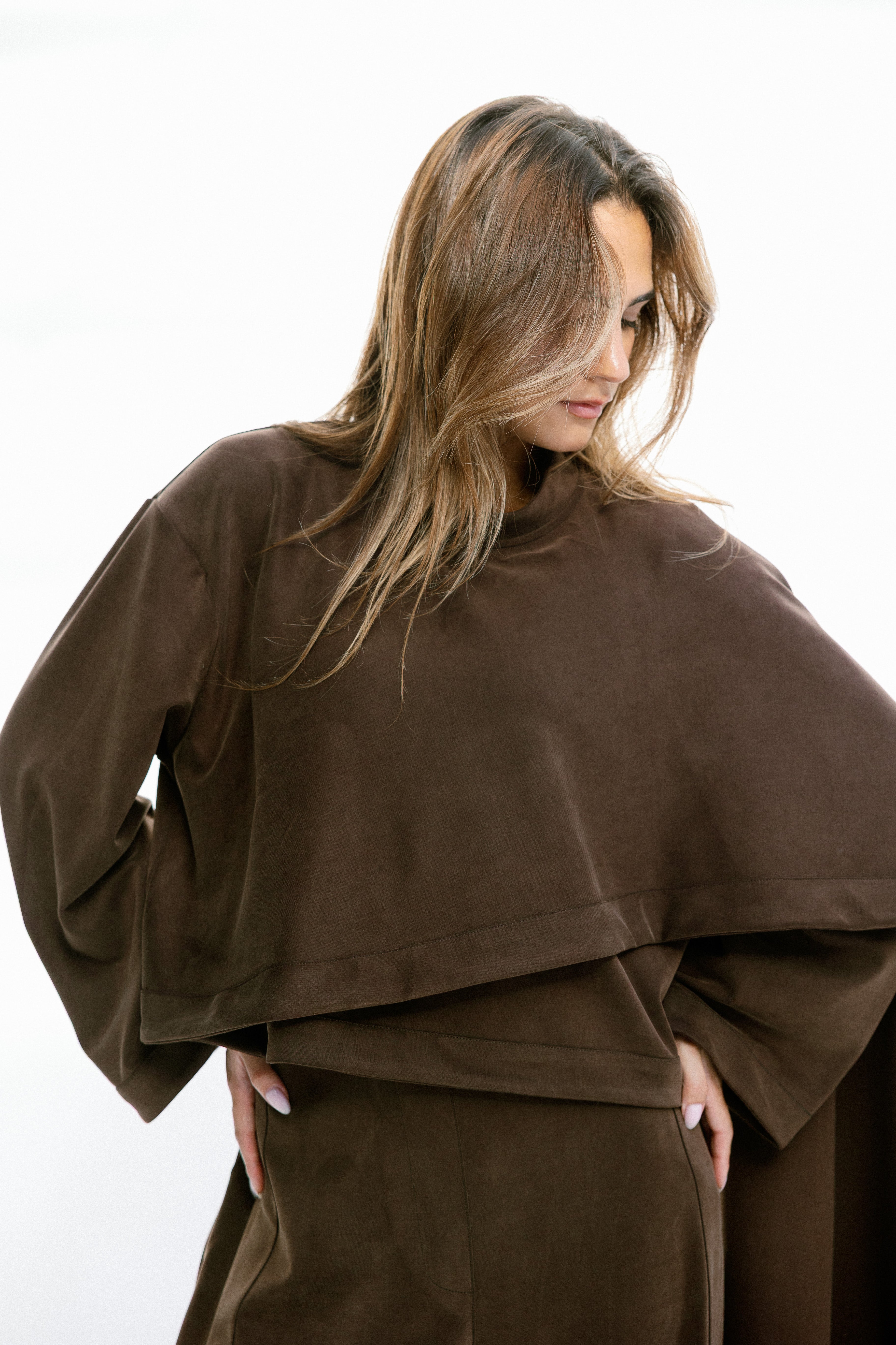 The drape top Brown