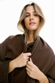The drape top Brown