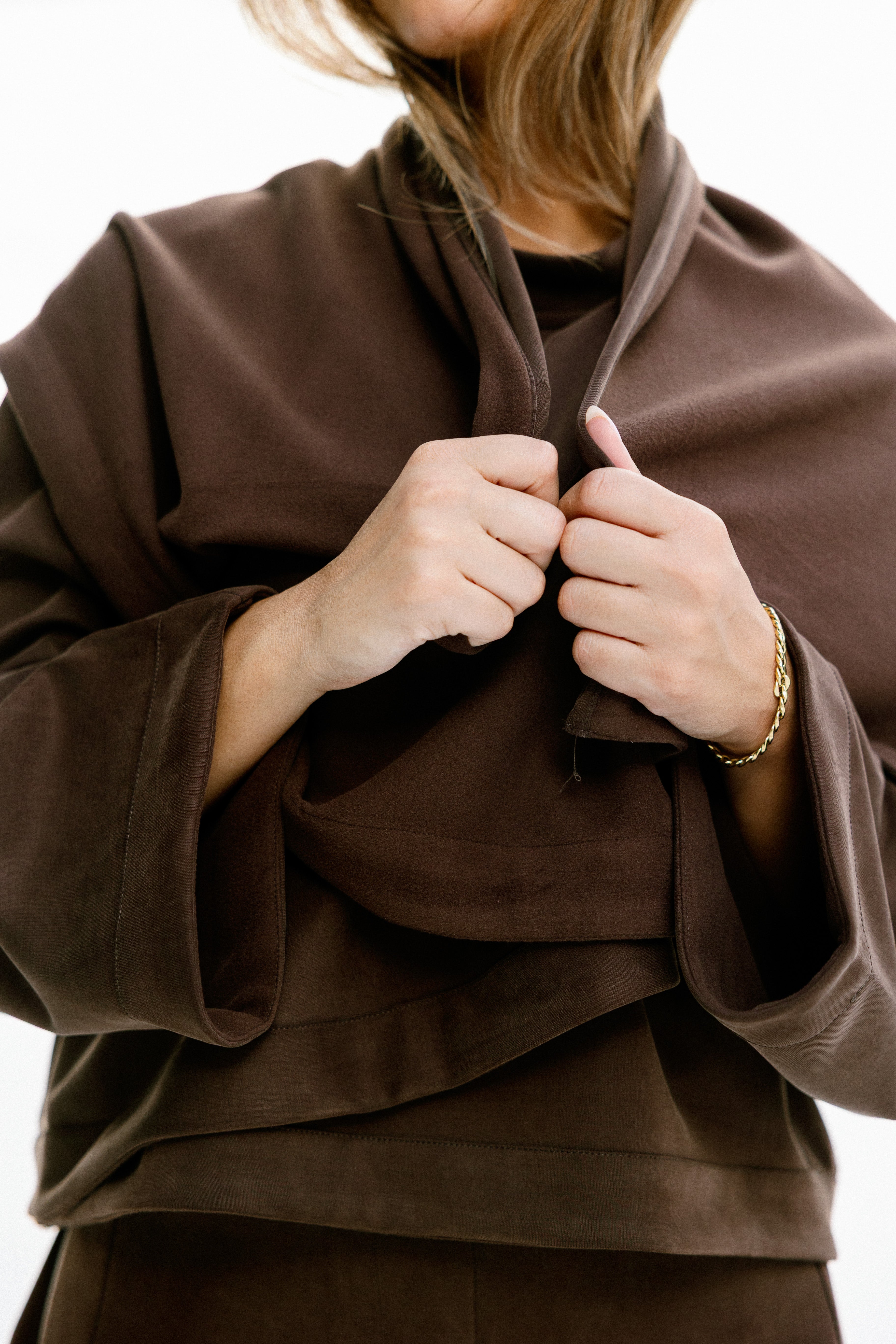 The drape top Brown