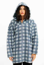 Plaid Zip-Up Hooded Jacket