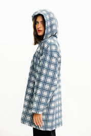Plaid Zip-Up Hooded Jacket