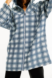 Plaid Zip-Up Hooded Jacket