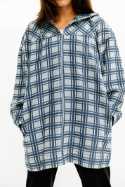 Plaid Zip-Up Hooded Jacket