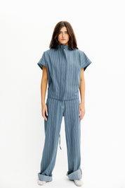 Skyline Pinstripe Light Blue Vest