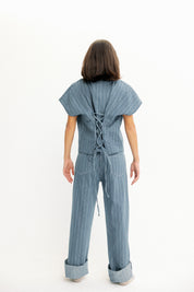 Skyline Pinstripe Light Blue Vest
