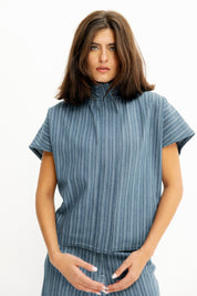 Skyline Pinstripe Light Blue Vest