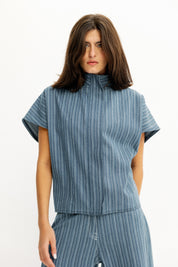 Skyline Pinstripe Light Blue Vest