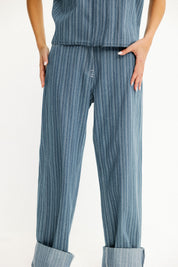 Skyline Pinstripe Light Blue Vest