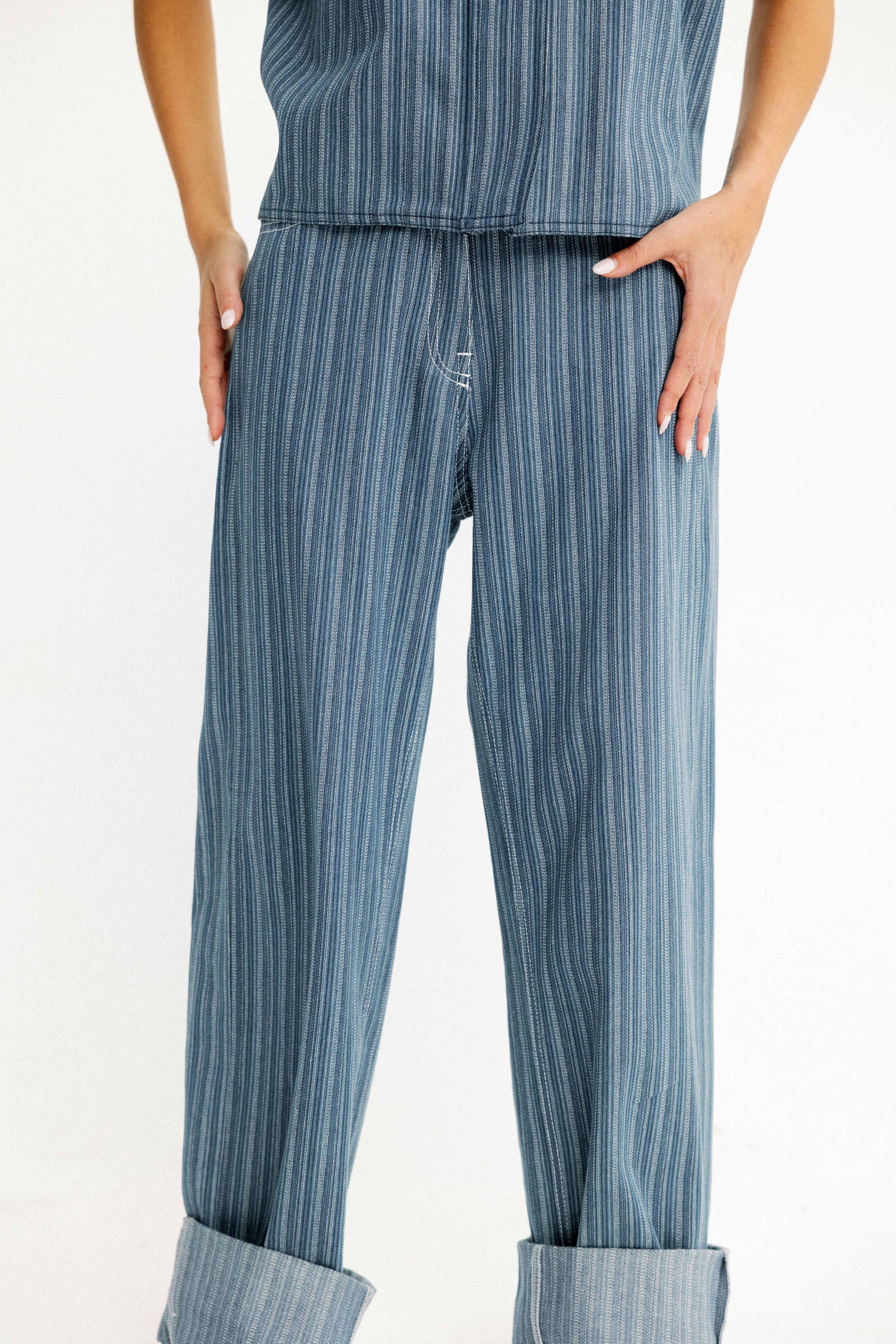 Skyline Pinstripe Light Blue Vest