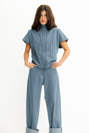 Skyline Pinstripe Light Blue Vest