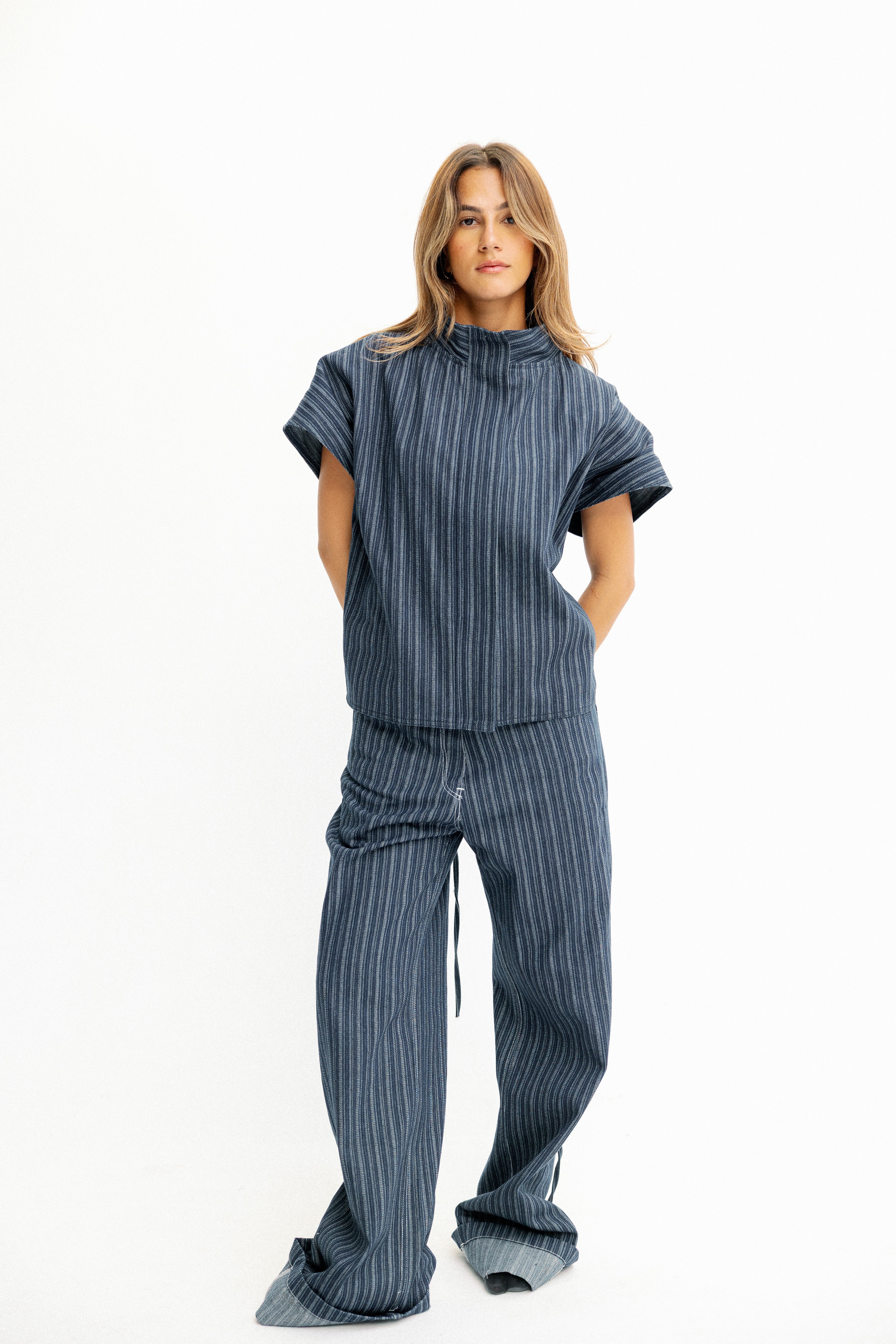 Skyline Pinstripe Navy Blue Vest