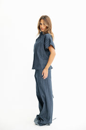 Skyline Pinstripe Navy Blue Vest