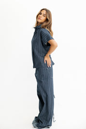 Skyline Pinstripe Navy Blue Vest