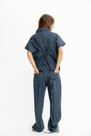Skyline Pinstripe Navy Blue Vest
