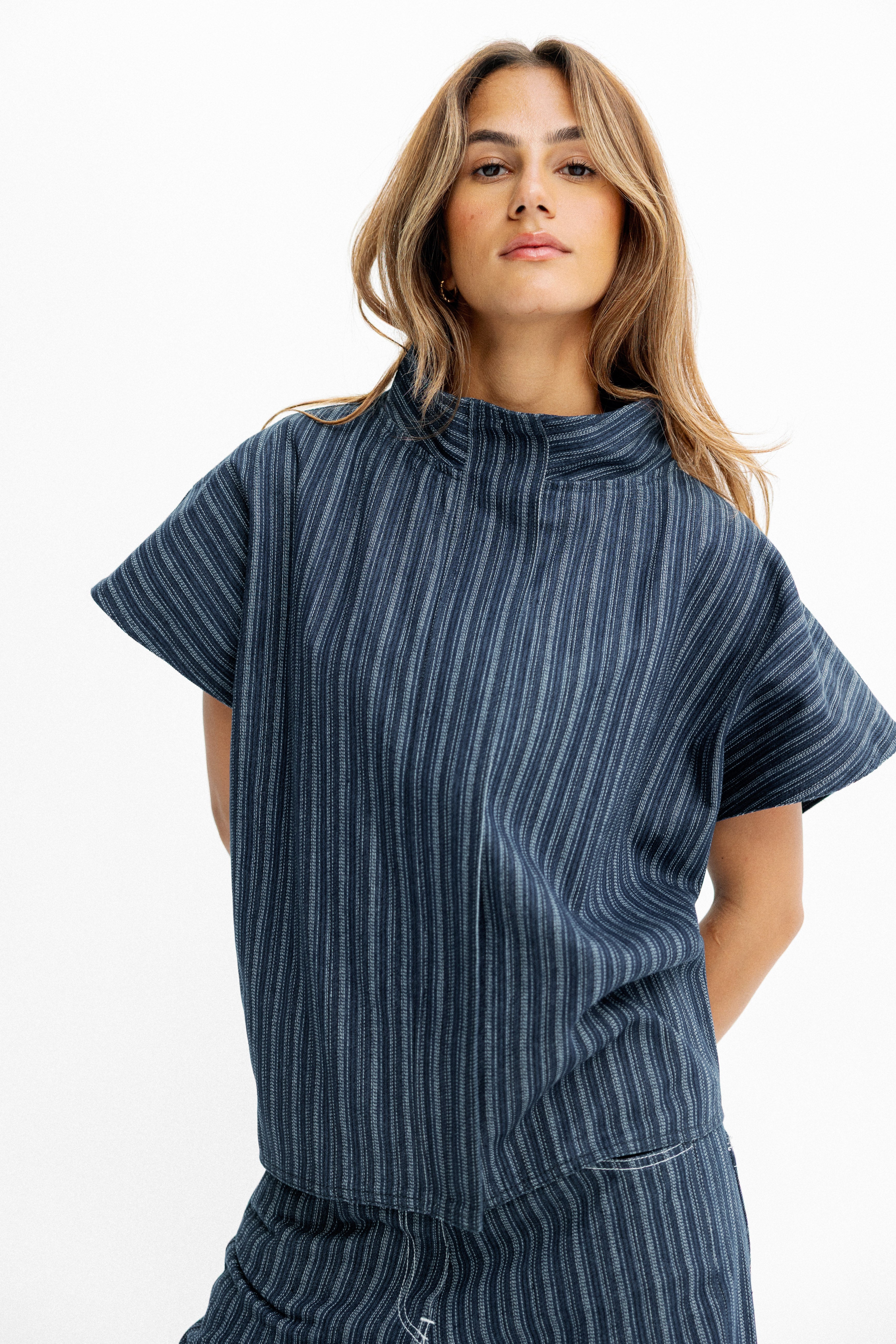 Skyline Pinstripe Navy Blue Vest