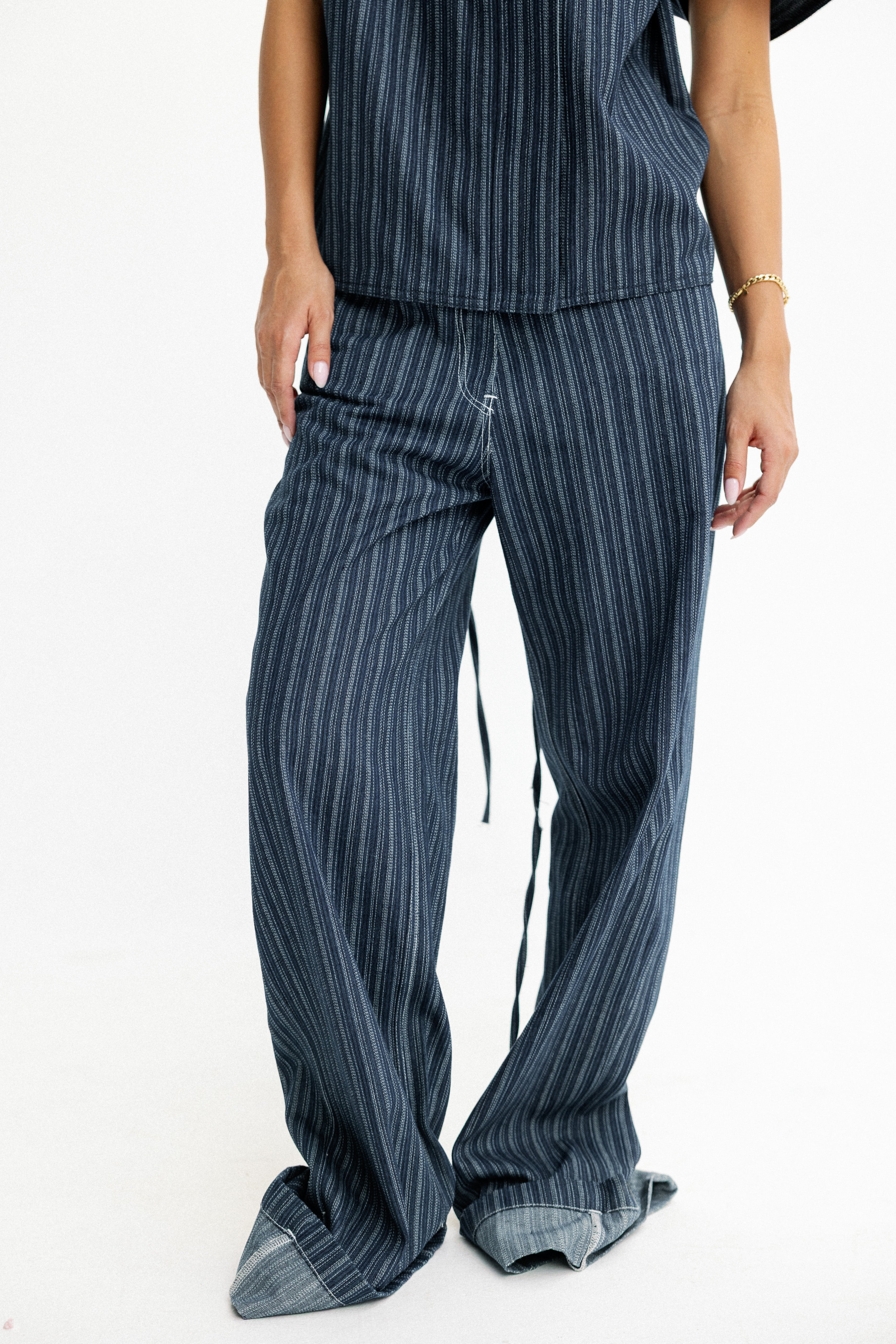 Skyline Pinstripe Navy Blue Vest