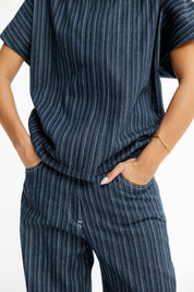 Skyline Pinstripe Navy Blue Vest