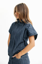 Skyline Pinstripe Navy Blue Vest