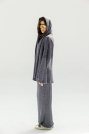 The Velour Top  Navy Blue