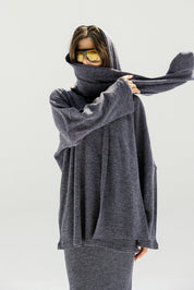 The Velour Top  Navy Blue