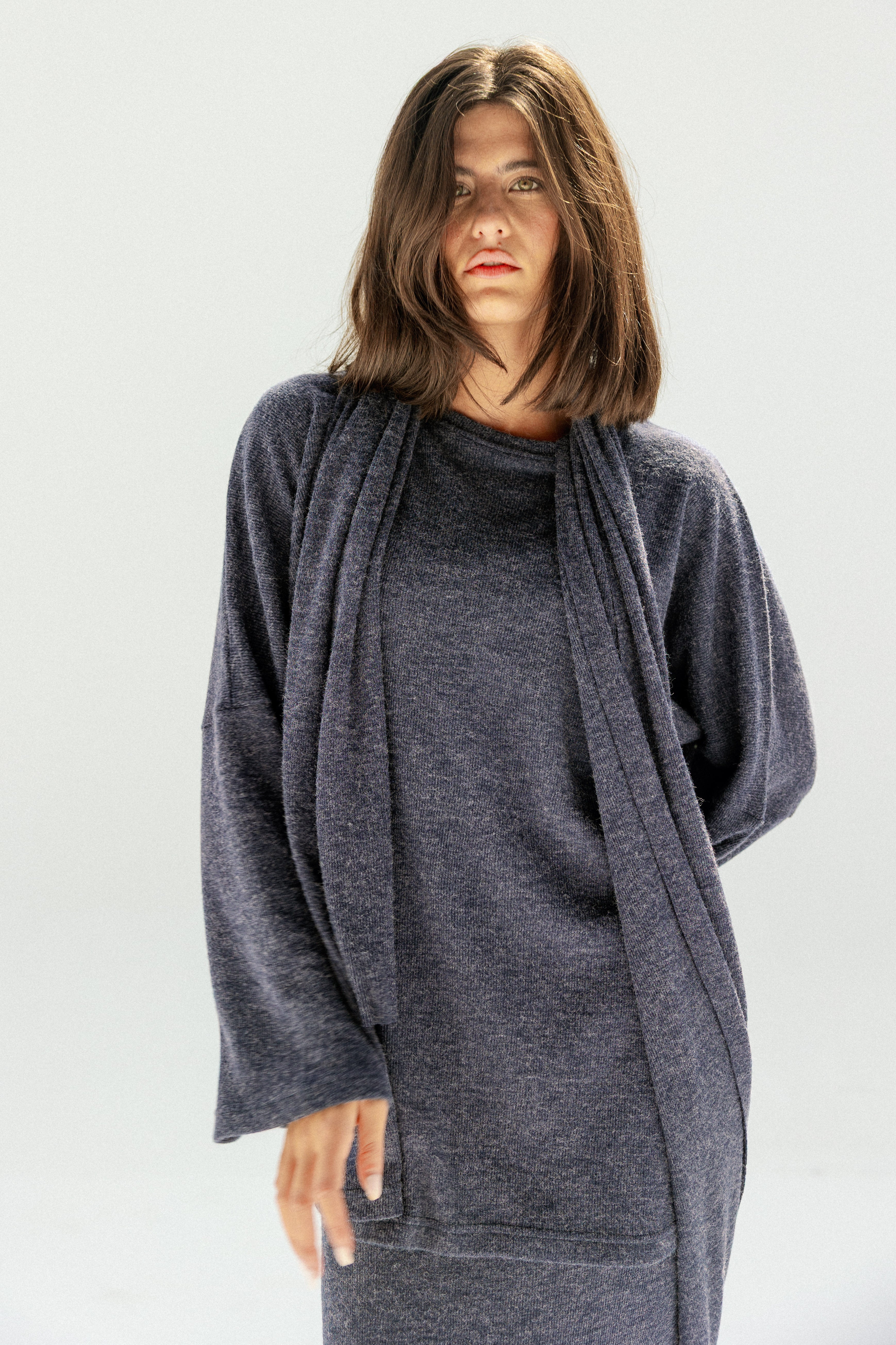 The Velour Top  Navy Blue