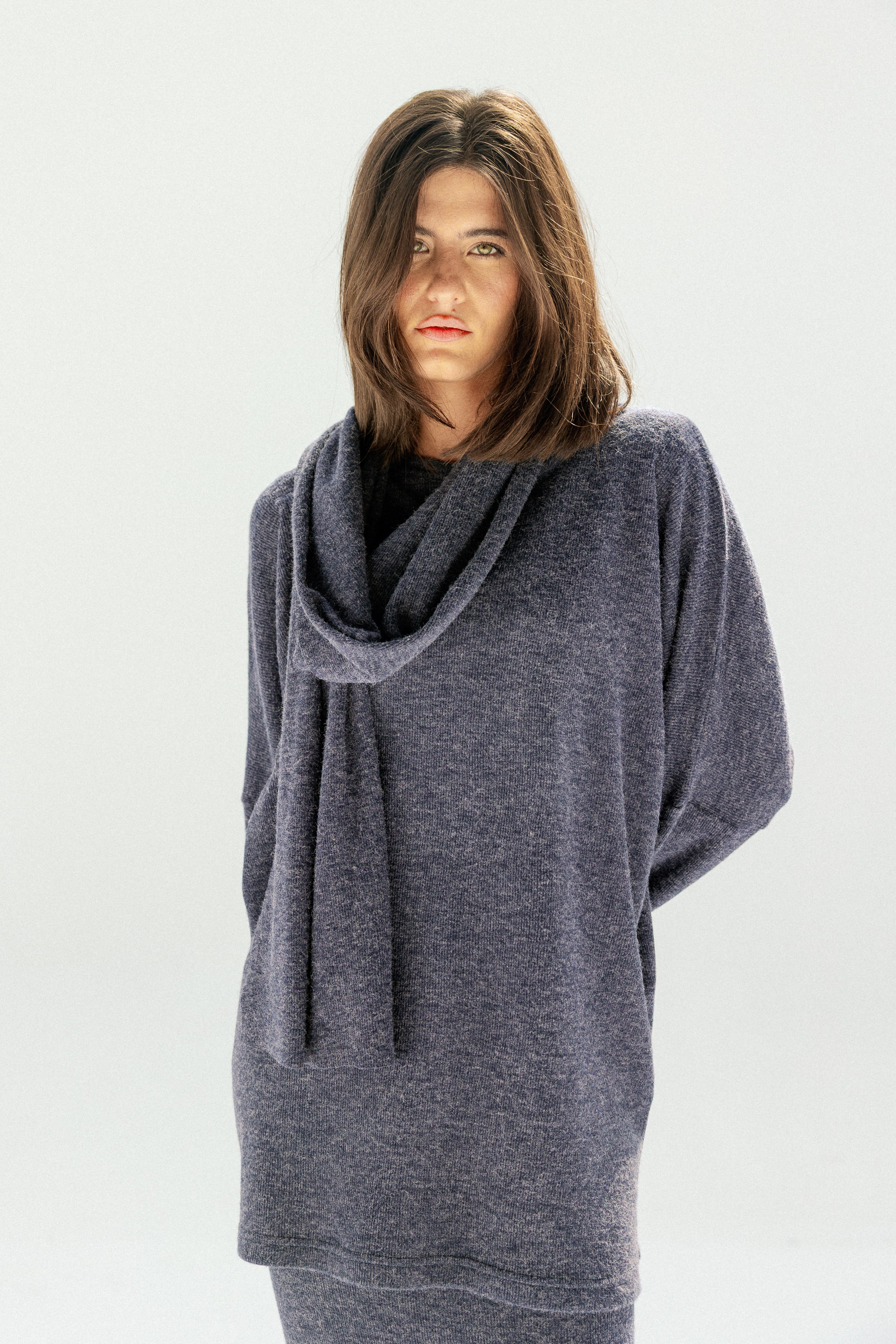 The Velour Top  Navy Blue